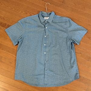 Old Navy - Short Sleeve, Polka Dot Pattern Button Down Shirt - Men's XL